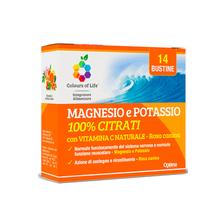 Optima Naturals Magnesio e Potassio 100% Citrati con vitamina C naturale Rosa Canina 14 Bustine